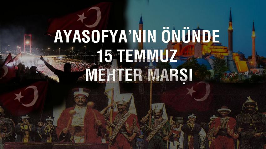 15 Temmuz Mehter Marşı! Ayasofya'nın önünde çekildi, İletişim Başkanı Fahrettin Altun paylaştı!..