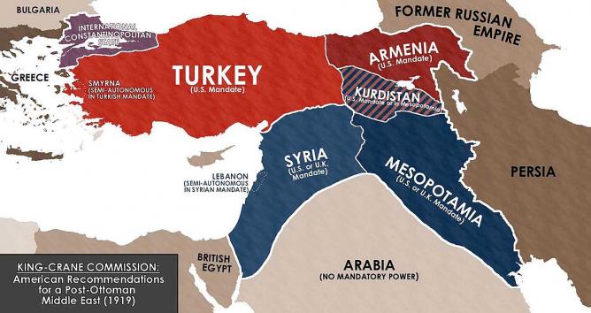 Wilson'un Hazırlattığı Bölünmüş Osmanlı Haritası - Stratejik Ortak
